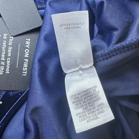 Lulu’s Starry Night Blue Velvet Dress Size Small NWT - Picture 8 of 10